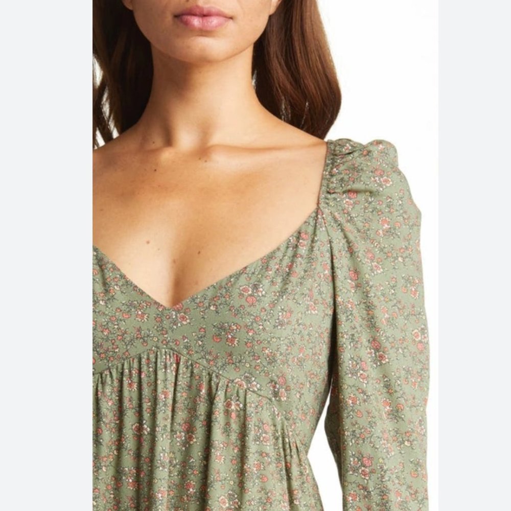 Fourteenth Place Floral Tiered Long Sleeve Mini Dress - Picture 4 of 7